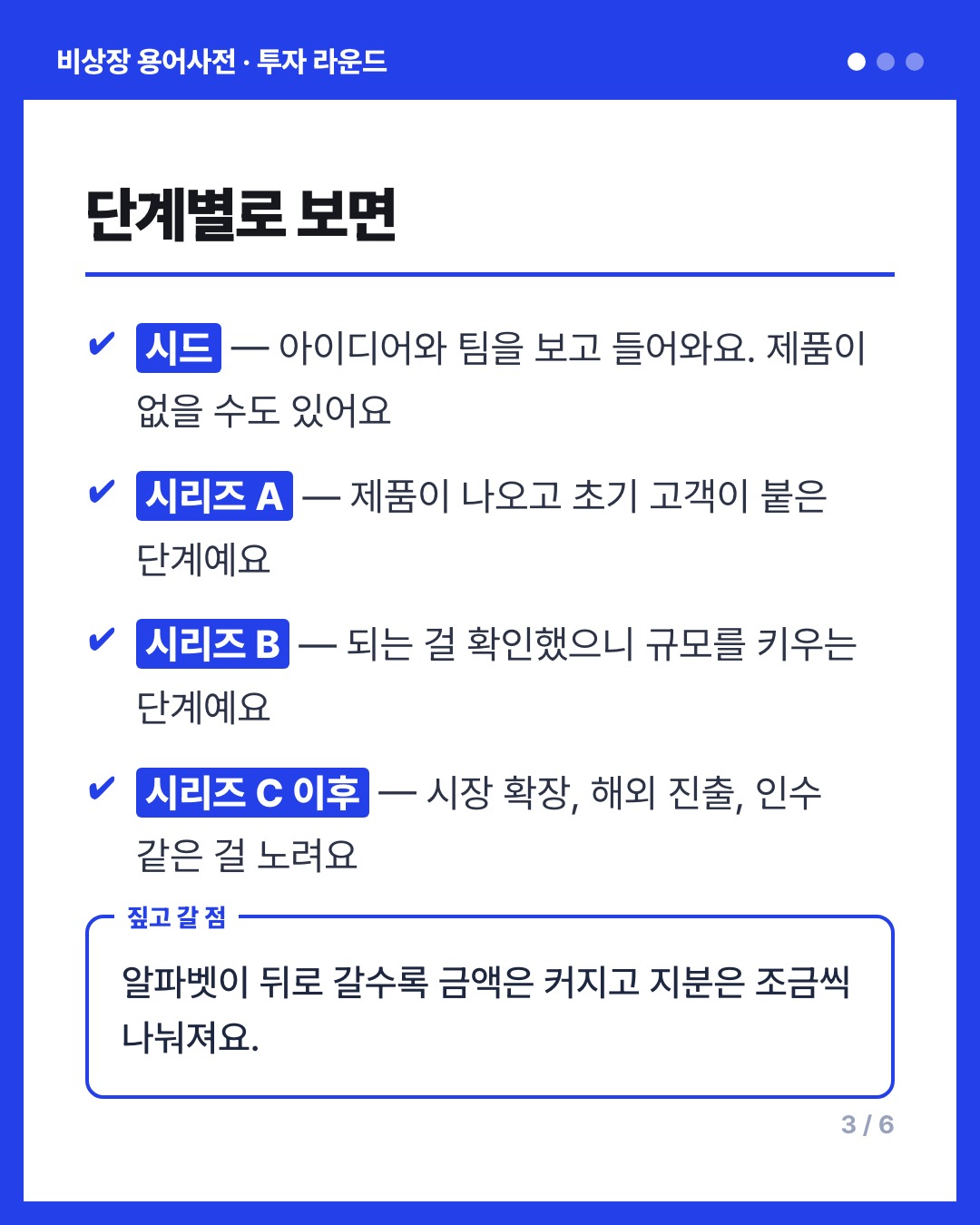 투자 라운드 카드